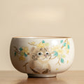 Nimara Ritual Cute Cat Yellow Flowers Rabbit Teacup Kung Fu Tea Cup
