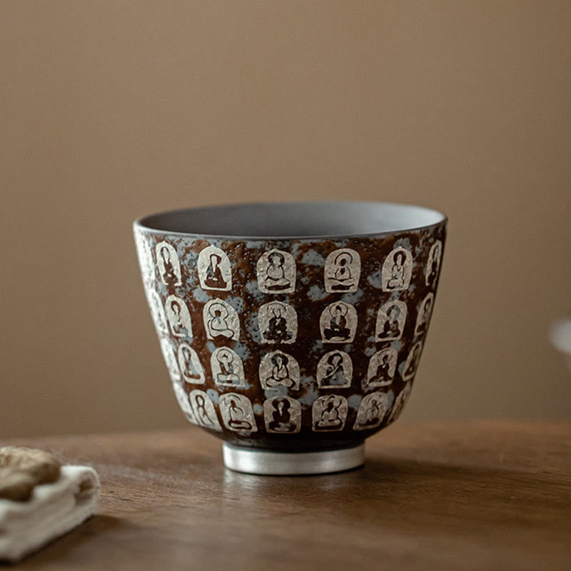 Nimara Ritual Ten Thousand Buddha Poems Teacup Kung Fu Tea Cup 100ml With Gift Box