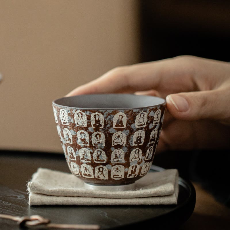 Nimara Ritual Ten Thousand Buddha Poems Teacup Kung Fu Tea Cup 100ml With Gift Box