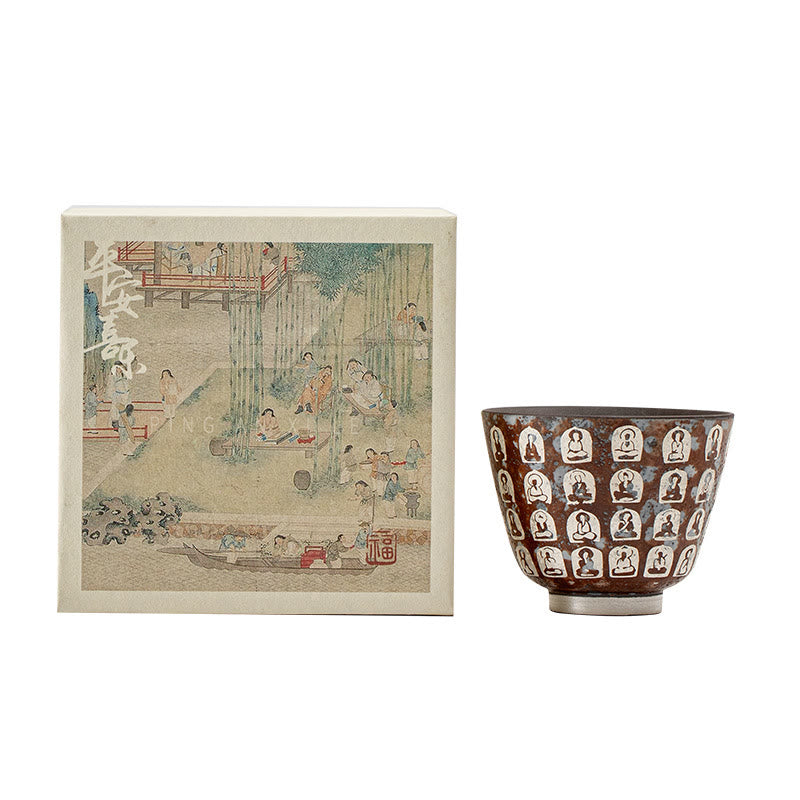 Nimara Ritual Ten Thousand Buddha Poems Teacup Kung Fu Tea Cup 100ml With Gift Box