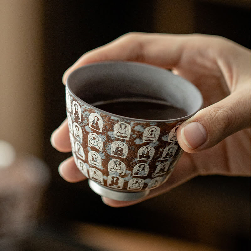 Nimara Ritual Ten Thousand Buddha Poems Teacup Kung Fu Tea Cup 100ml With Gift Box