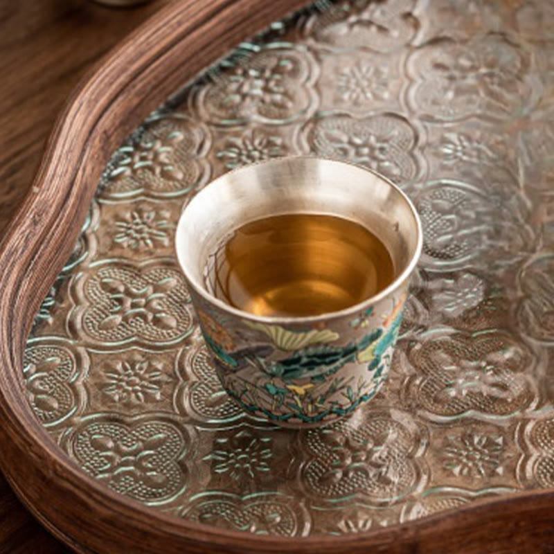 Nimara Ritual Fish Lotus Seaweed Teacup Kung Fu Tea Cup 45ml With Gift Box