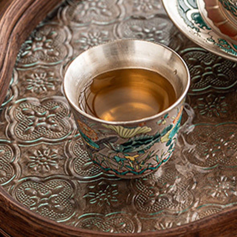 Nimara Ritual Fish Lotus Seaweed Teacup Kung Fu Tea Cup 45ml With Gift Box
