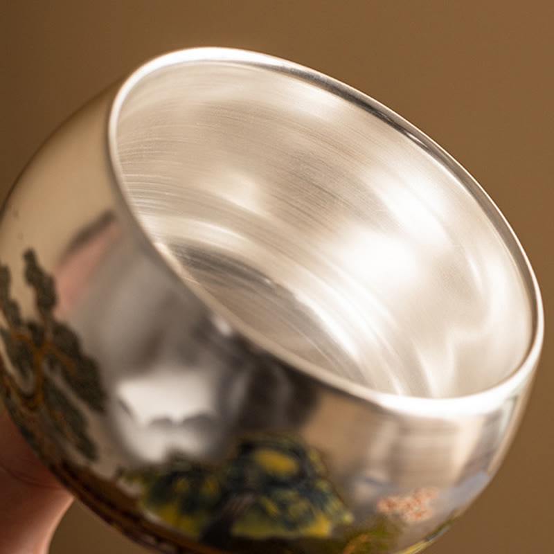 Nimara Ritual Fish Lotus Seaweed Valley Mountains Pine Tree Dragon Teacup Kung Fu Tea Cup With Gift Box
