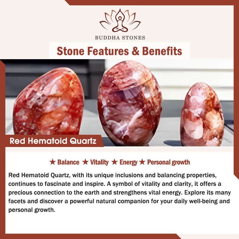 Nimara Ritual Natural Red Hematoid Quartz Beads Balance Bracelet