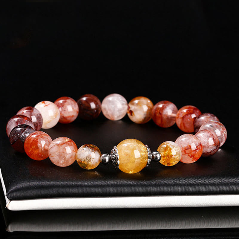 Nimara Ritual Natural Red Hematoid Quartz Beads Balance Bracelet