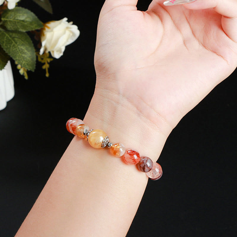 Nimara Ritual Natural Red Hematoid Quartz Beads Balance Bracelet