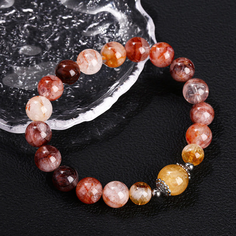 Nimara Ritual Natural Red Hematoid Quartz Beads Balance Bracelet