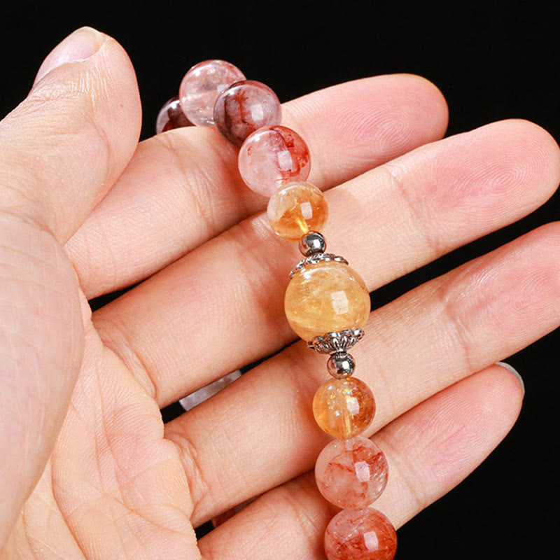 Nimara Ritual Natural Red Hematoid Quartz Beads Balance Bracelet