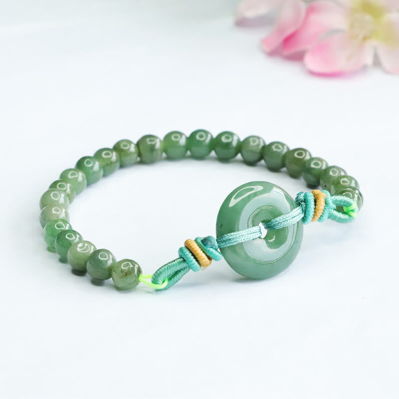 Nimara Ritual Jade Beads Peace Buckle Prosperity Bracelet