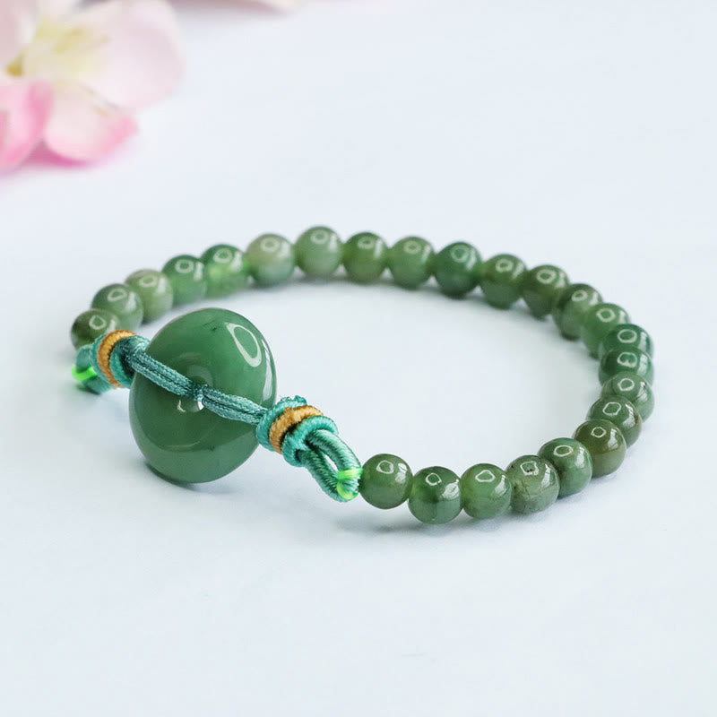 Nimara Ritual Jade Beads Peace Buckle Prosperity Bracelet