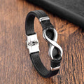 Nimara Ritual Endless Knot Titanium Steel Strengthen Leather Buckle Bracelet