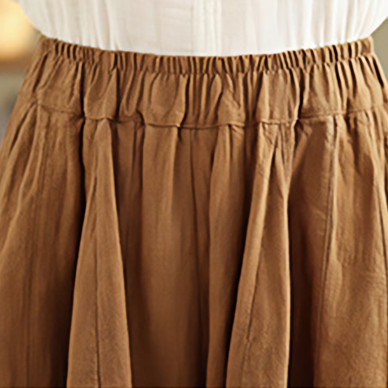 Nimara Ritual Vintage Patchwork Lantern Design Cotton Linen Women's Wide Leg Pants With Pockets