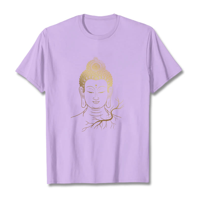 Nimara Ritual Golden Meditation Buddha Head Tee T-shirt