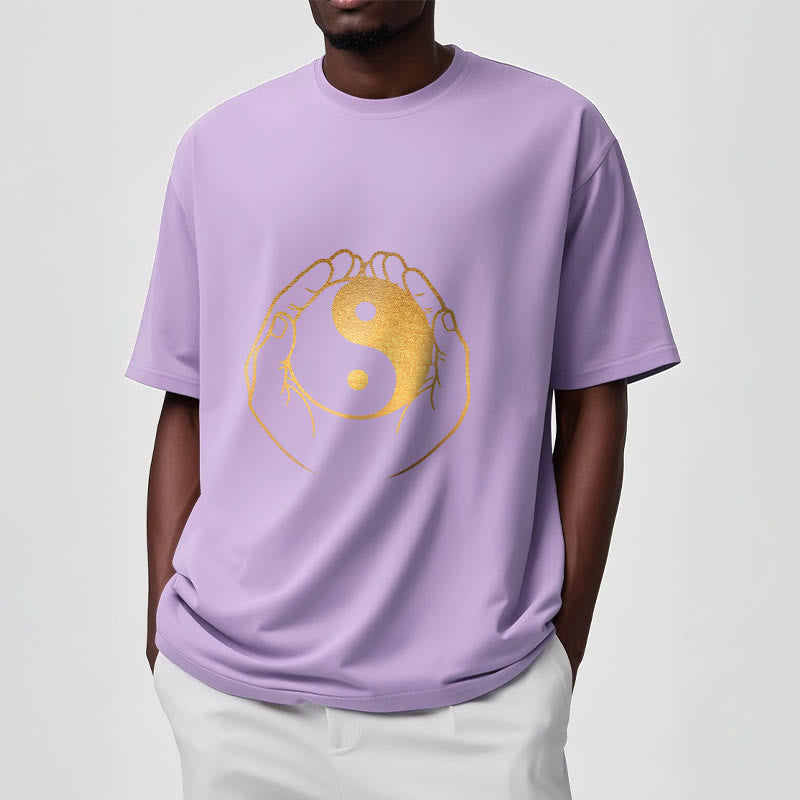 Nimara Ritual Hands Holding A Golden Yin Yang Tee T-shirt