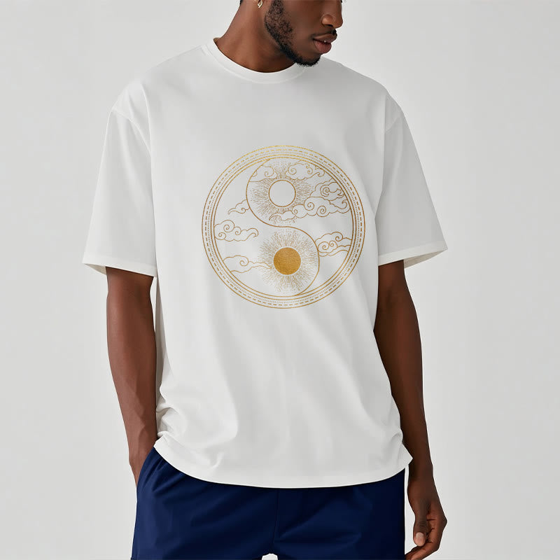 Nimara Ritual Yin Yang Sun Auspicious Clouds Tee T-shirt