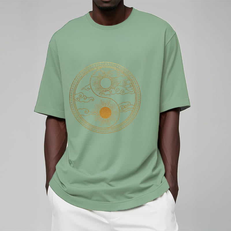 Nimara Ritual Yin Yang Sun Auspicious Clouds Tee T-shirt