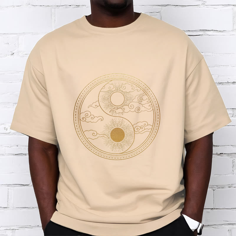 Nimara Ritual Yin Yang Sun Auspicious Clouds Tee T-shirt
