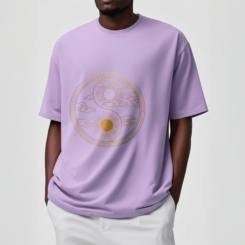 Nimara Ritual Yin Yang Sun Auspicious Clouds Tee T-shirt