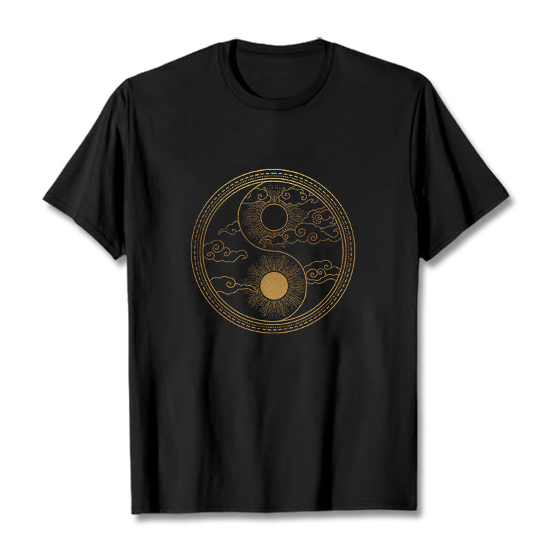 Nimara Ritual Yin Yang Sun Auspicious Clouds Tee T-shirt