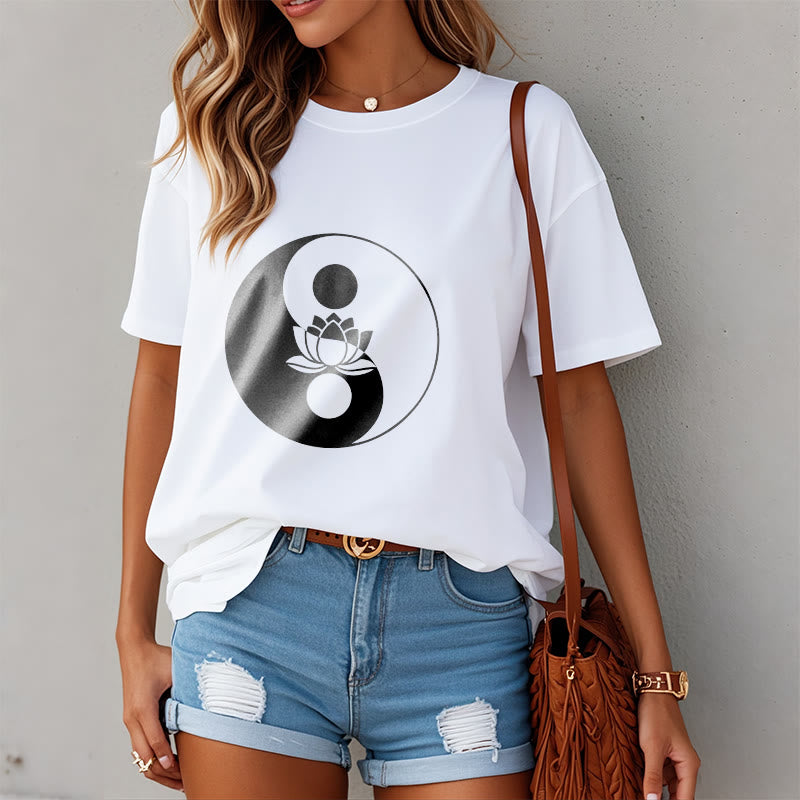 Nimara Ritual Yin Yang Lotus Flower Tee T-shirt