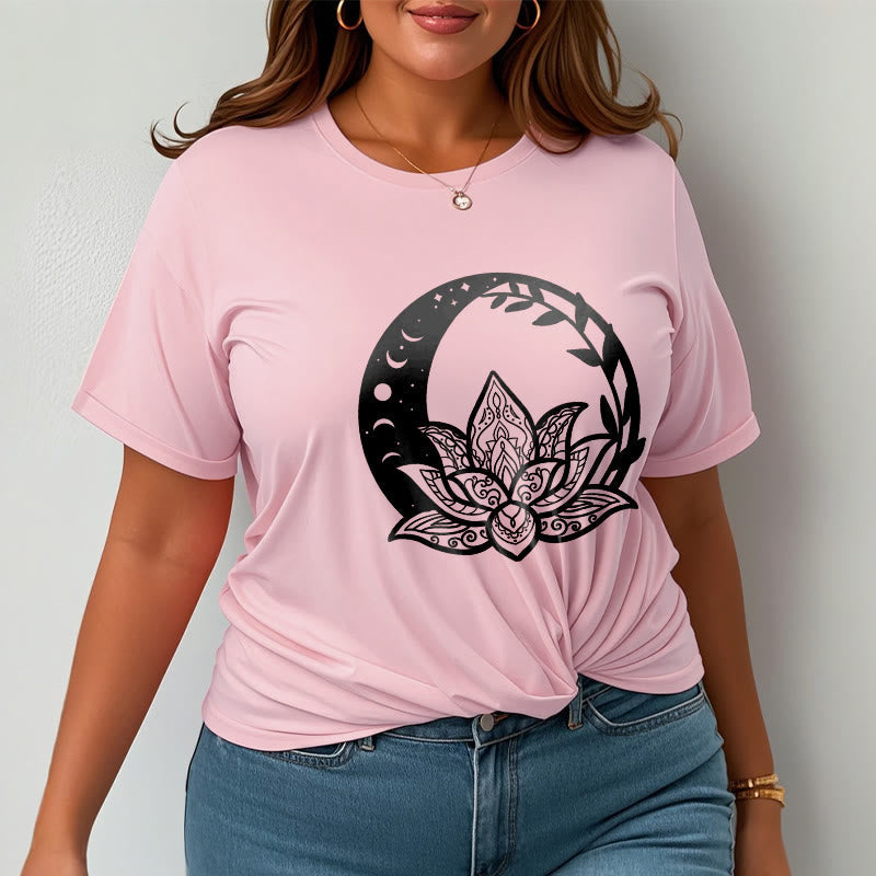 Nimara Ritual Lotus Flower Sun Moon Intertwining Vines Tee T-shirt
