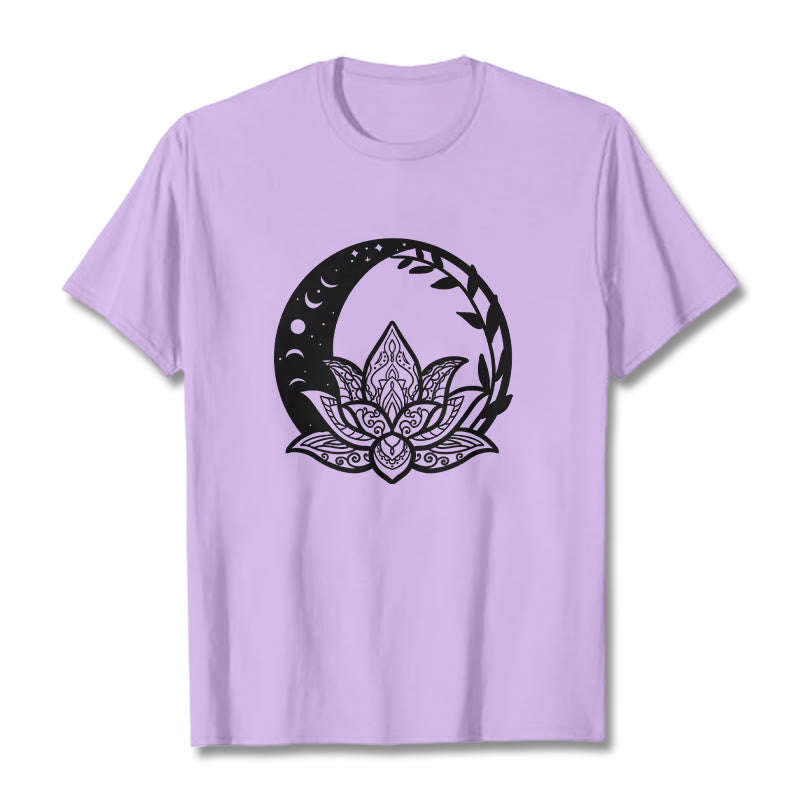 Nimara Ritual Lotus Flower Sun Moon Intertwining Vines Tee T-shirt