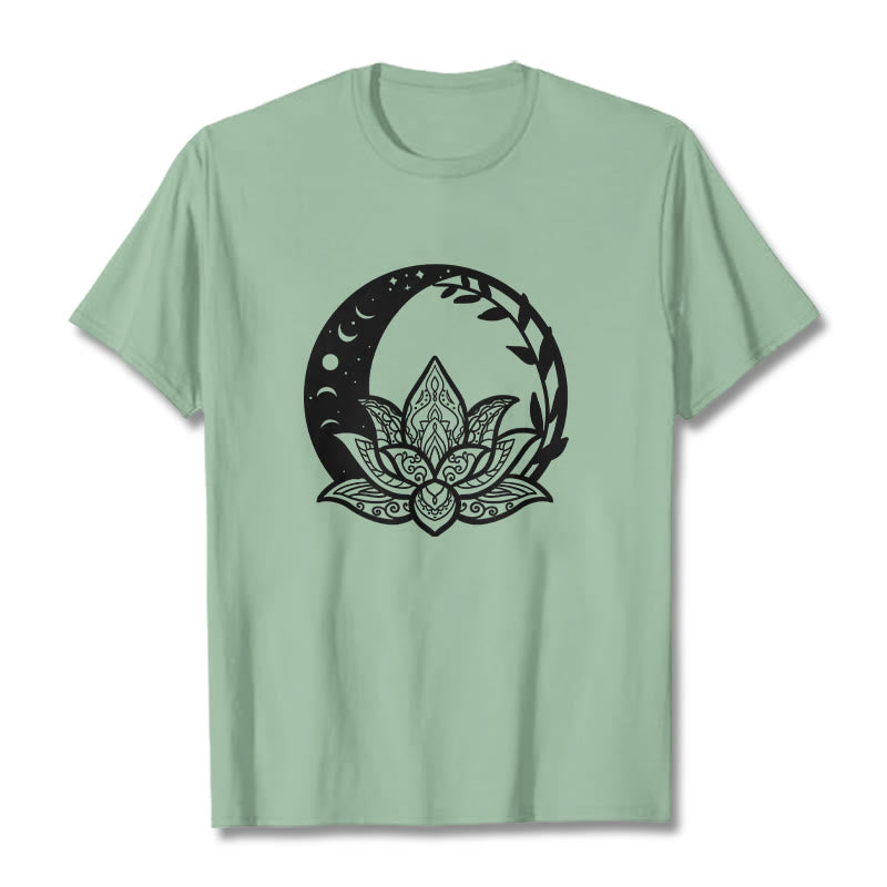 Nimara Ritual Lotus Flower Sun Moon Intertwining Vines Tee T-shirt