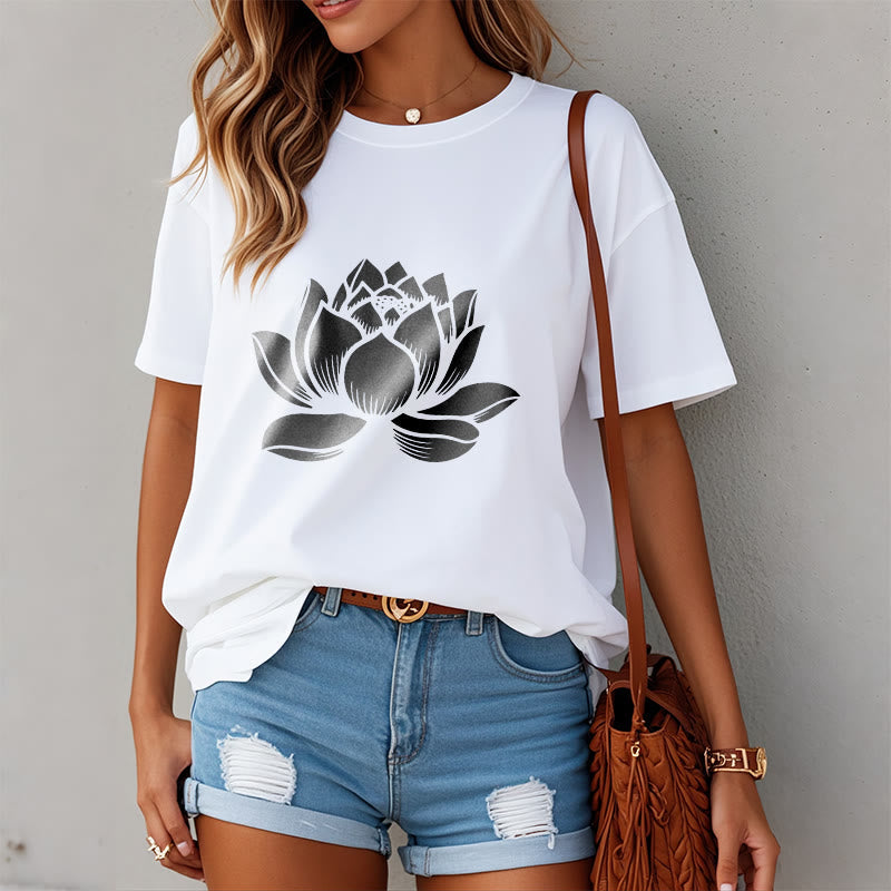Nimara Ritual Lotus Flower Design Tee T-shirt
