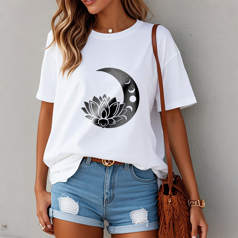 Nimara Ritual Crescent Moon Lotus Flower Sun Tee T-shirt