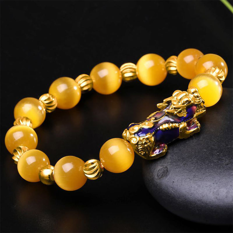 Nimara Ritual Cat Eye Color Change PiXiu Support Bracelet
