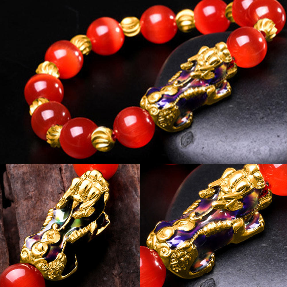 Nimara Ritual Cat Eye Color Change PiXiu Support Bracelet