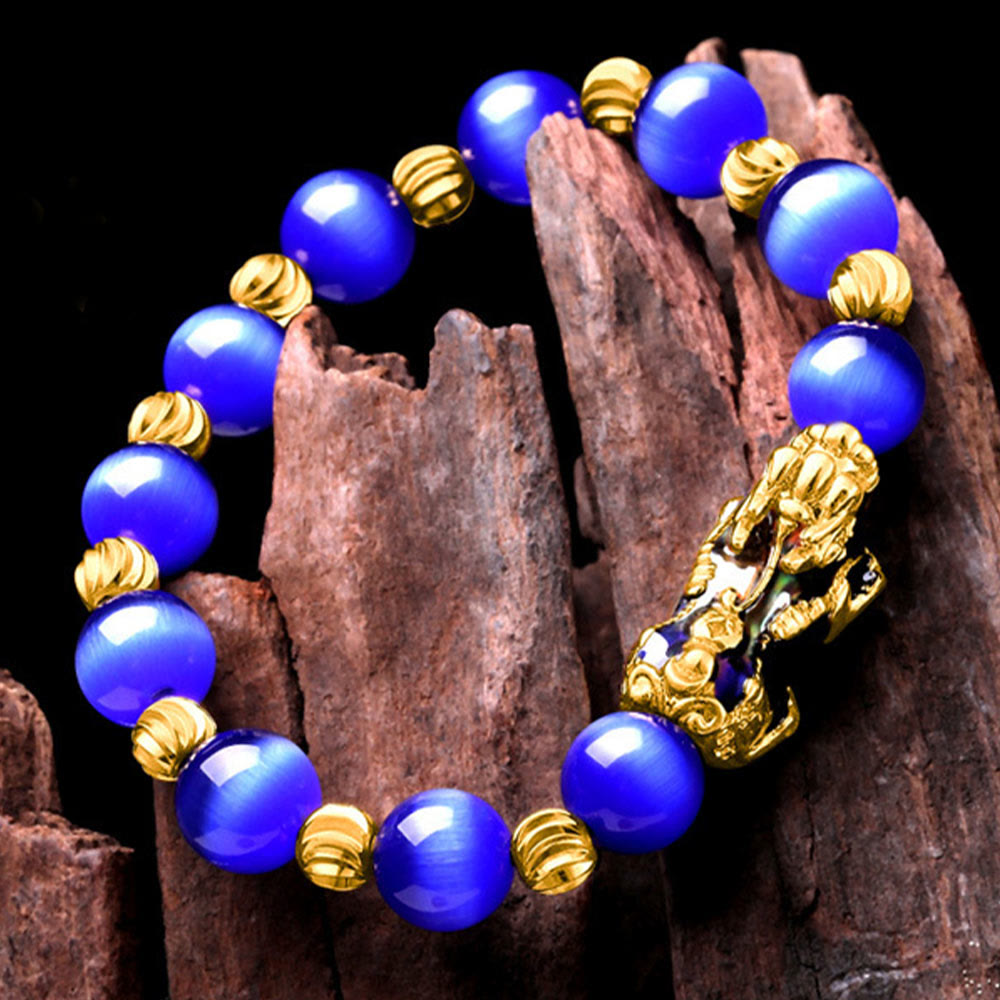 Nimara Ritual Cat Eye Color Change PiXiu Support Bracelet
