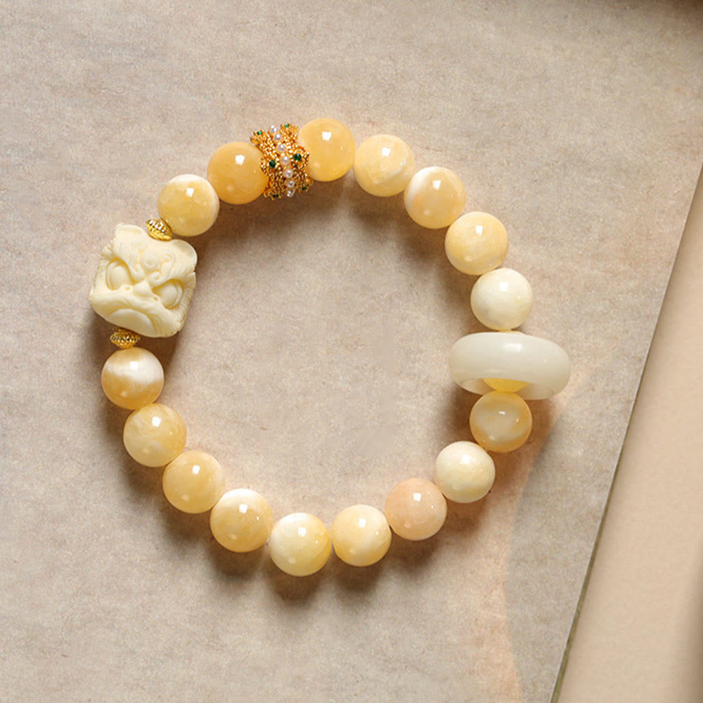 Nimara Ritual Amber Gray Agate Ivory Fruit Confidence Bracelet