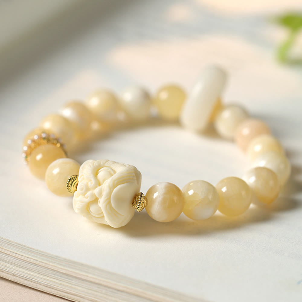 Nimara Ritual Amber Gray Agate Ivory Fruit Confidence Bracelet