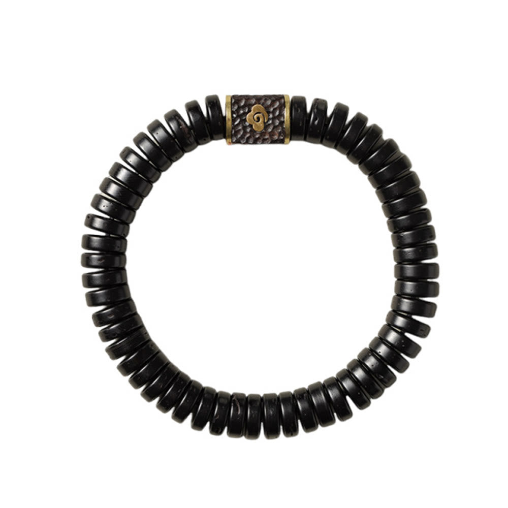 Nimara Ritual Tibetan Coconut Shell Auspicious Clouds Positive Bracelet