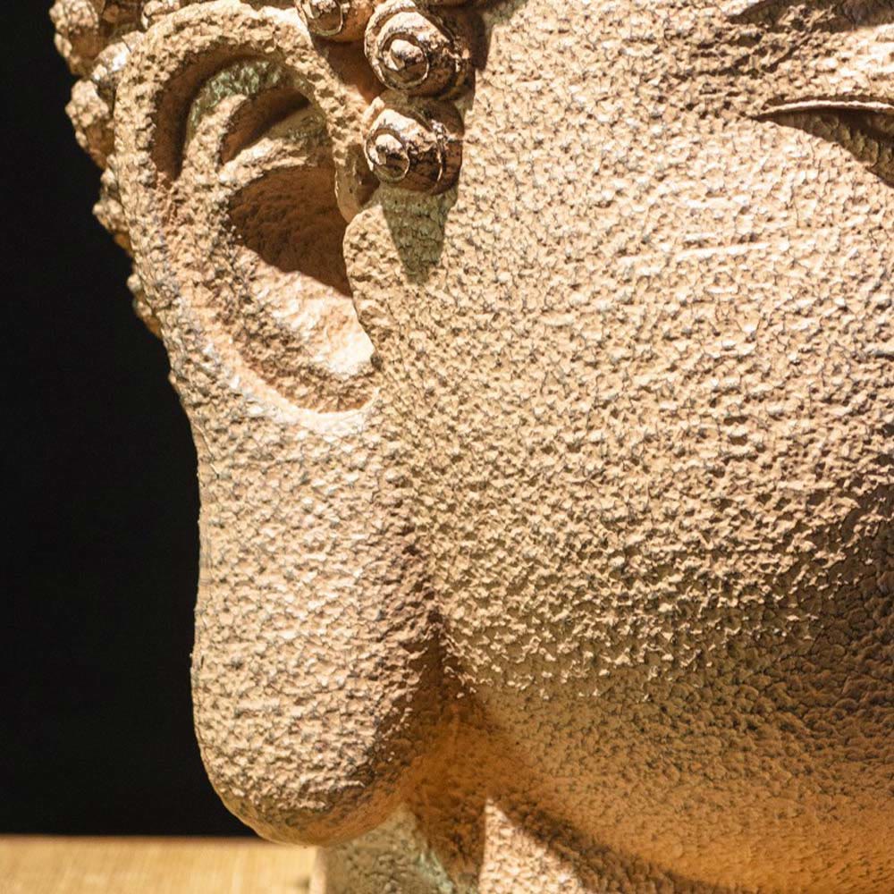 Nimara Ritual Closed Eyes Meditating Buddha Head Resin Statue Zen Home Decoration 42*30*30cm