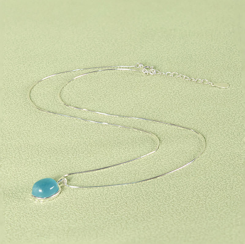 Nimara Ritual 925 Sterling Silver Aquamarine Healing Clavicle Chain Necklace Pendant