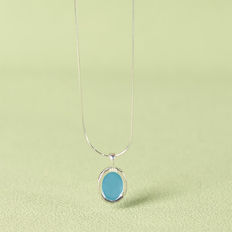 Nimara Ritual 925 Sterling Silver Aquamarine Healing Clavicle Chain Necklace Pendant