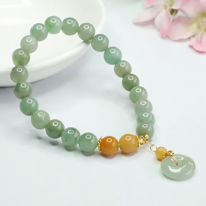 Nimara Ritual Jade Beads Peace Buckle Prosperity Abundance Bracelet