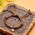 Nimara Ritual Handmade Tibetan Zakiram Goddess Of Wealth Wood Protection Braided Bracelet