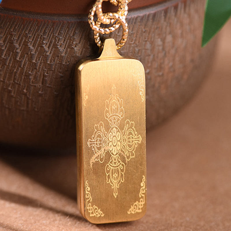 Nimara Ritual Tibet God Of Wealth Titanium Steel Thangka Wealth Necklace Pendant