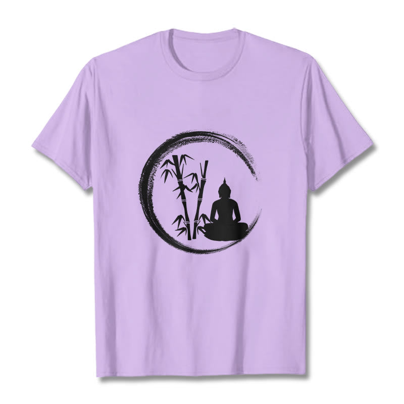 Nimara Ritual Zen Buddha Statue Sitting Bamboo Meditation Tee T-shirt