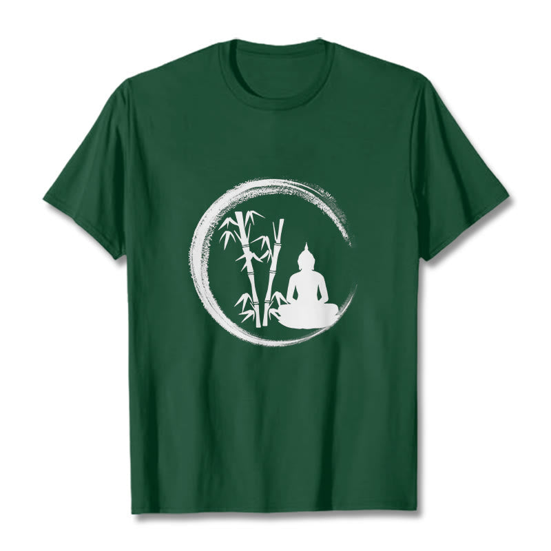 Nimara Ritual Zen Buddha Statue Sitting Bamboo Meditation Tee T-shirt
