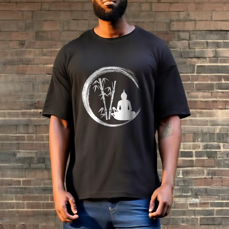 Nimara Ritual Zen Buddha Statue Sitting Bamboo Meditation Tee T-shirt