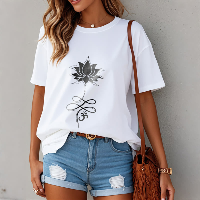 Nimara Ritual Lotus OM Sanskrit Tee T-shirt