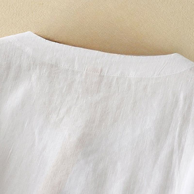 Nimara Ritual Summer Casual Plain Polyester Women's V-neck Design Half Sleeve T-shirt