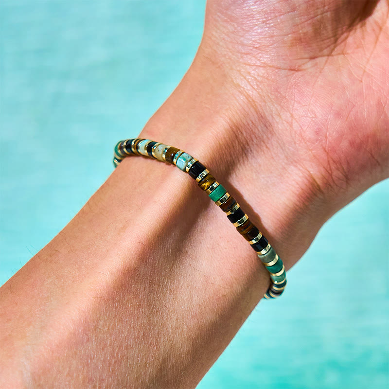 Support and Powerful Natural Hematite Tiger Eye Stones Bracelet