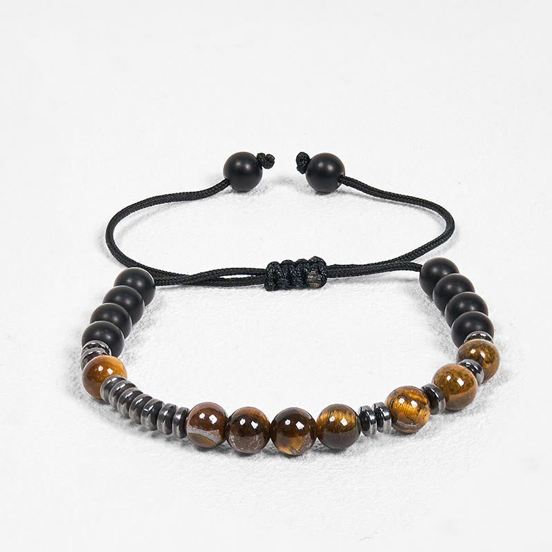 Protection and Strength 3Pcs Tiger Eye Lava Rock Bracelet Set