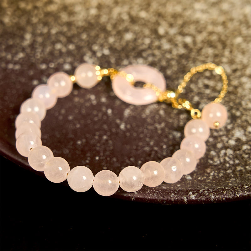 Nimara Ritual Natural Pink Crystal Beads Peace Buckle Self-acceptance Bracelet